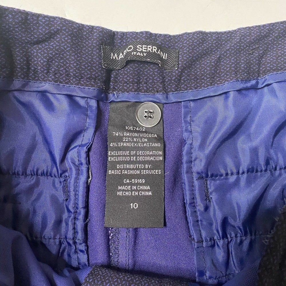 Mario Serrani Women Sz 10 Comfort Stretch Slim Fit Tummy Control Pant Blue Italy - Picture 7 of 10